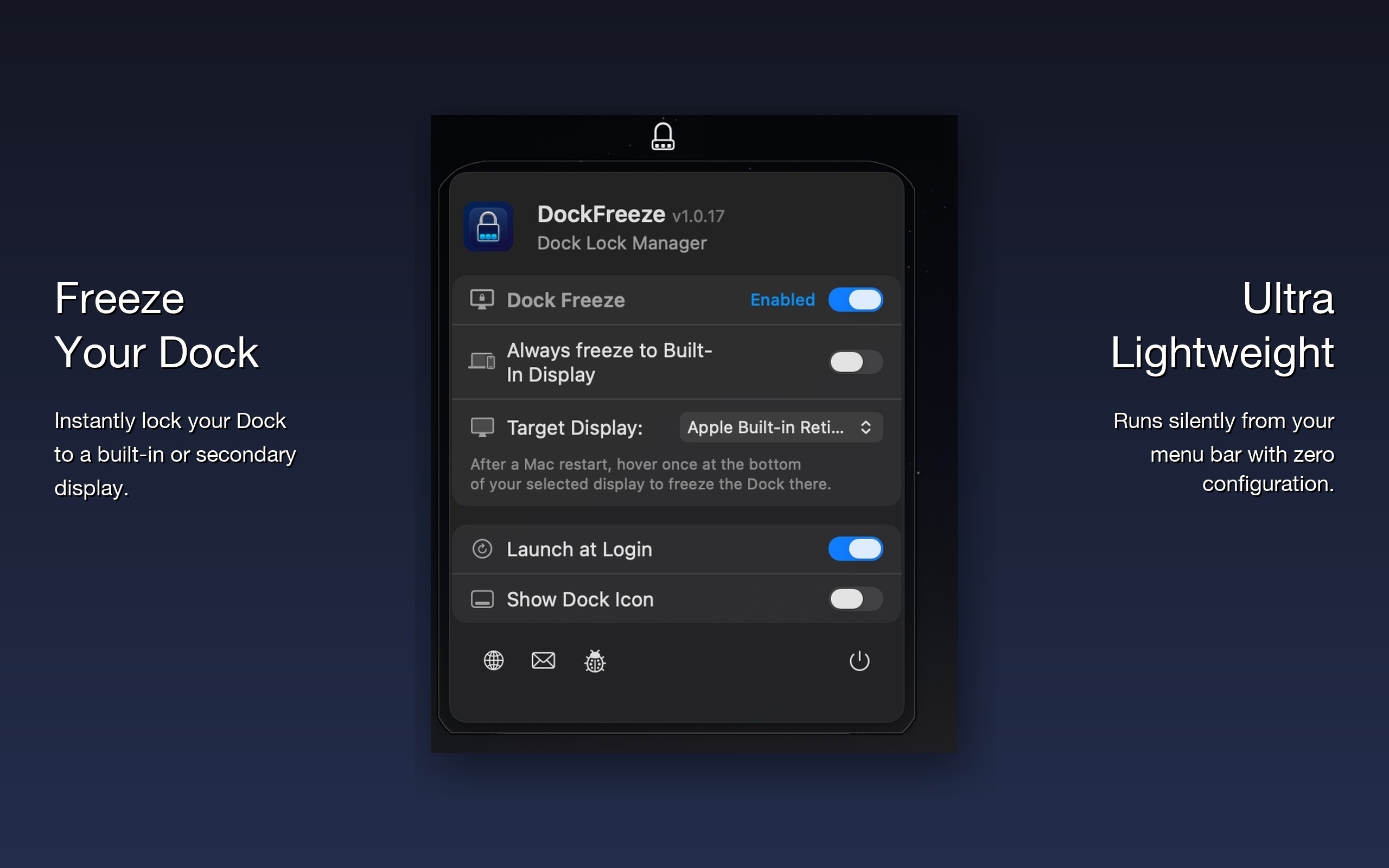 DockFreeze Marketing Screenshot